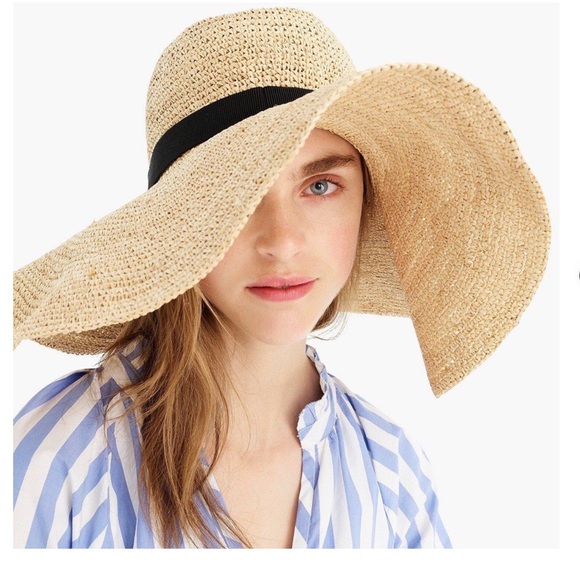 J. Crew Extra Wide Brim Straw Hat - Picture 1 of 6